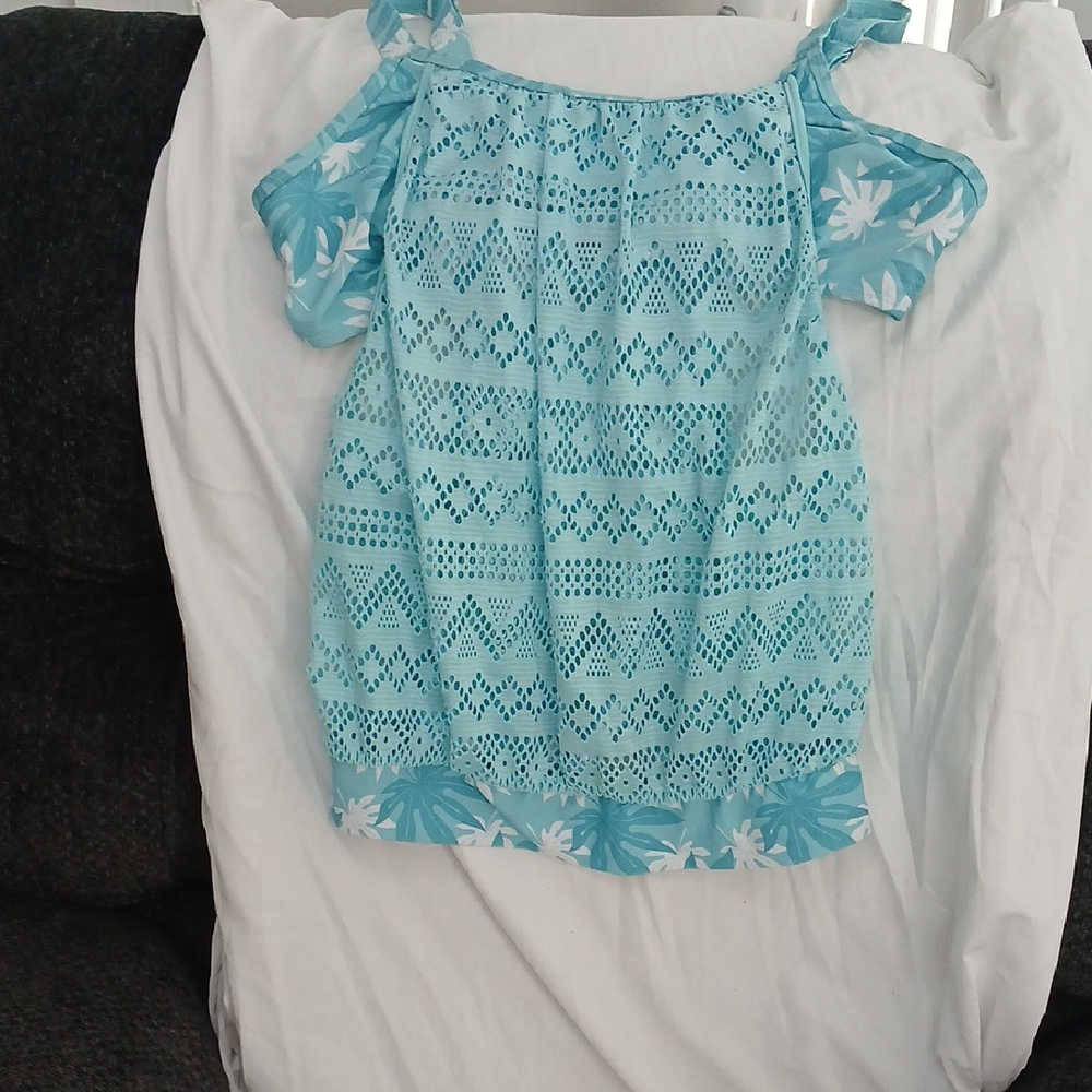 Blue Floral Women's Top